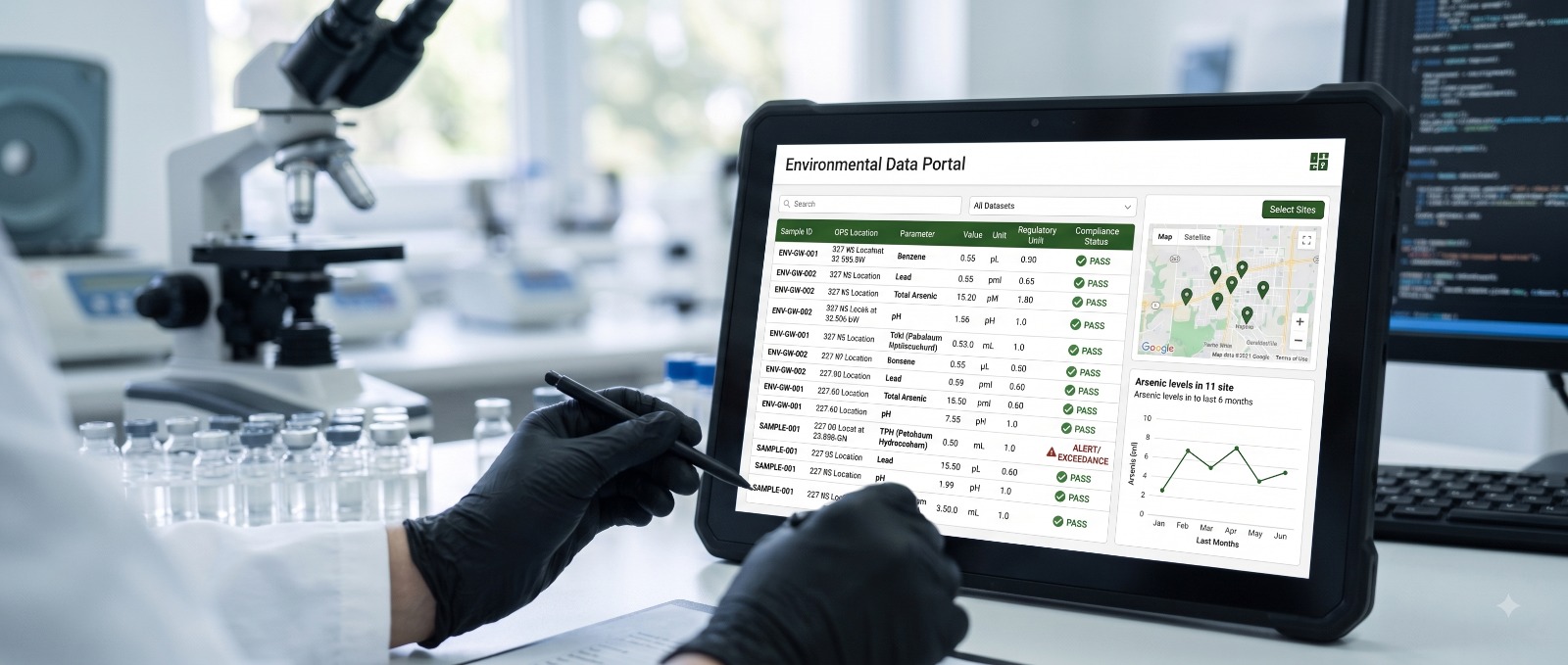 Environmental data and laboratory work at V-TIC